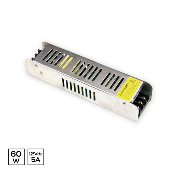 Fonte de Alimentação 60W para Fita LED 12V IP20 Aron