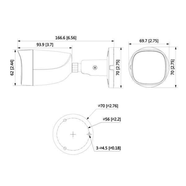 Câmara Tubular HDCVI 4/1 4M IR30m 3.6mm IP67 Dahua - Image 4