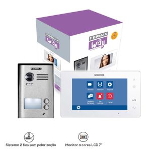 Kit Vídeo Porteiro Bifamiliar Sistema 2 Fios Fermax