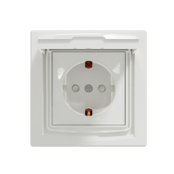 Asfora - Tomada 2P+T com tampa e obturadores - 16A - IP44 - Branco Schneider - EPH3100321 - Image 2