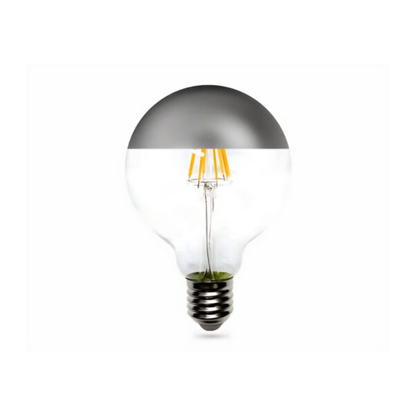 Lâmpada Led G95 Filamentos Prata E27 8W Aron