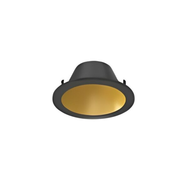 Espelho Redondo Preto-Interior Dourado Downlight Luke 10W 3CCT ARON