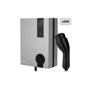 Carregador de carro elétrico Potência 22kW 32A Trifásico RD-NEO-22-C5-ESIM-SILVER