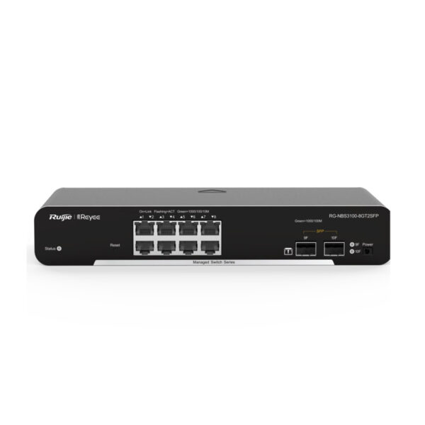 Reyee Switch Cloud Capa 2 com 8 RJ45 10/100/1000 Mbps+2 Portas SFP - RG-NBS3100-8GT2SFP