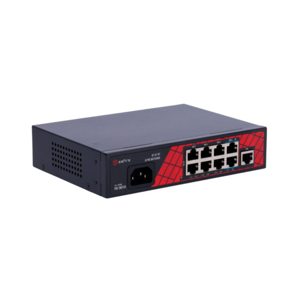 Safire Switch Hi-PoE com 8 PoE RJ45+1 Uplink RJ45 - SF-SW0908HIPOE-120 - Image 3