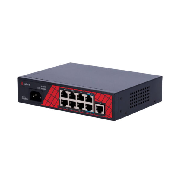 Safire Switch Hi-PoE com 8 PoE RJ45+1 Uplink RJ45 - SF-SW0908HIPOE-120 - Image 2