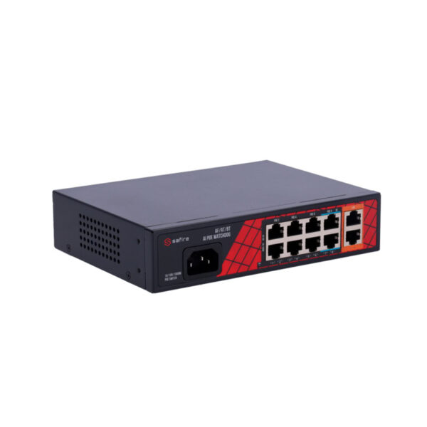 Safire Switch Hi-PoE com 8 PoE+2 Uplink RJ45 - SF-SW1008HIPOE-H-120 - Image 3