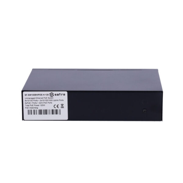 Safire Switch Hi-PoE com 8 PoE+2 Uplink RJ45 - SF-SW1008HIPOE-H-120 - Image 4