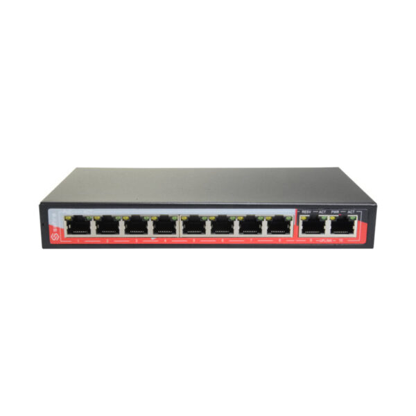 Switch PoE Safire com 8 PoE RJ45+2 Uplink RJ45 - SF-SW1008POE-96