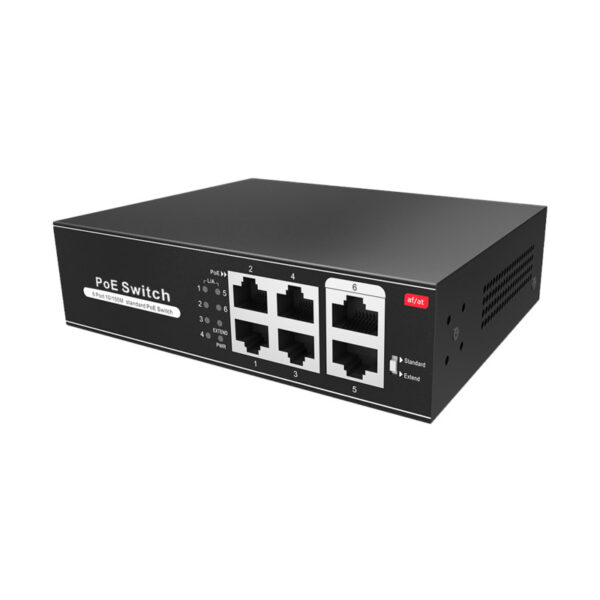 Switch PoE com 4 PoE RJ45+2 Uplink RJ45 - Image 2