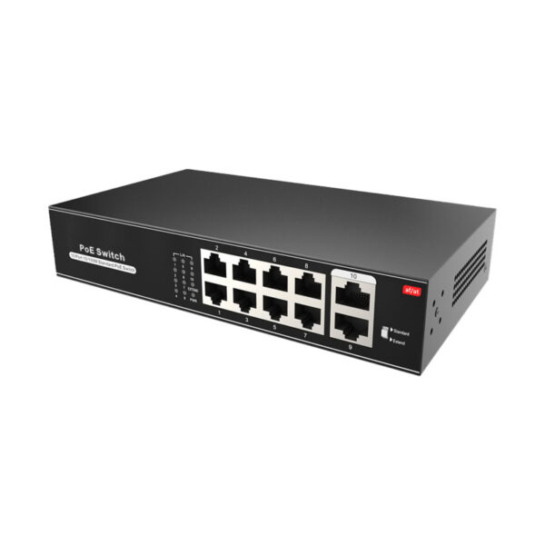 Switch PoE com 8 PoE RJ45+2 Uplink RJ45