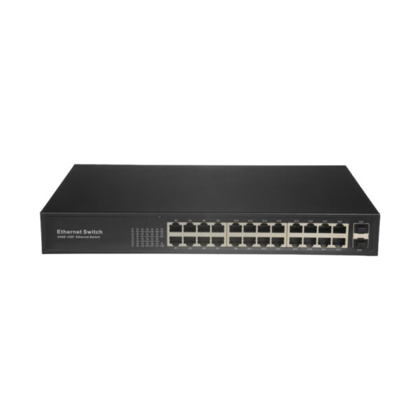 Switch com 24 RJ45 10/100/1000 Mbps+2 SFP Gigabit