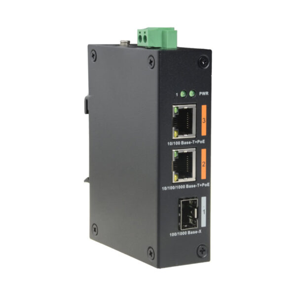 Switch HiPoE X-Security com 2 PoE RJ45 (HiPoE)+1 Uplink (SFP) - XS-SW0302HIPOE-G60DIN - Image 3