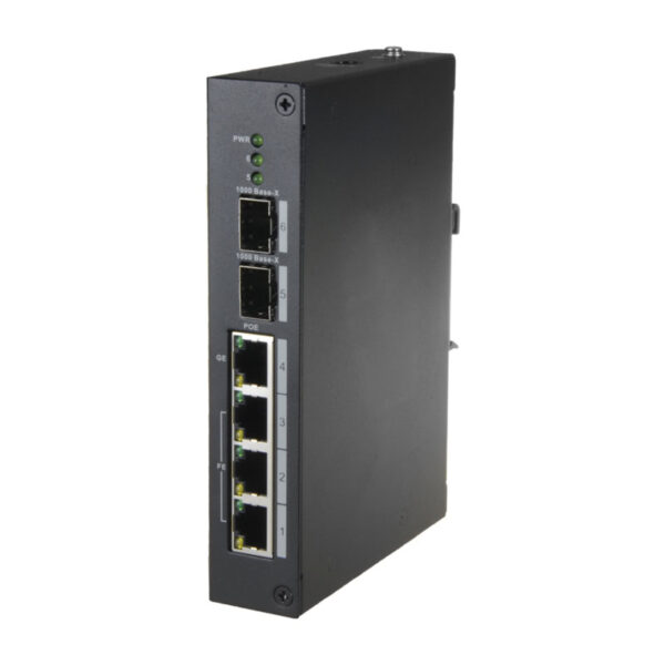 Switch PoE X-Security com 4 PoE + 2 SFP de fibra