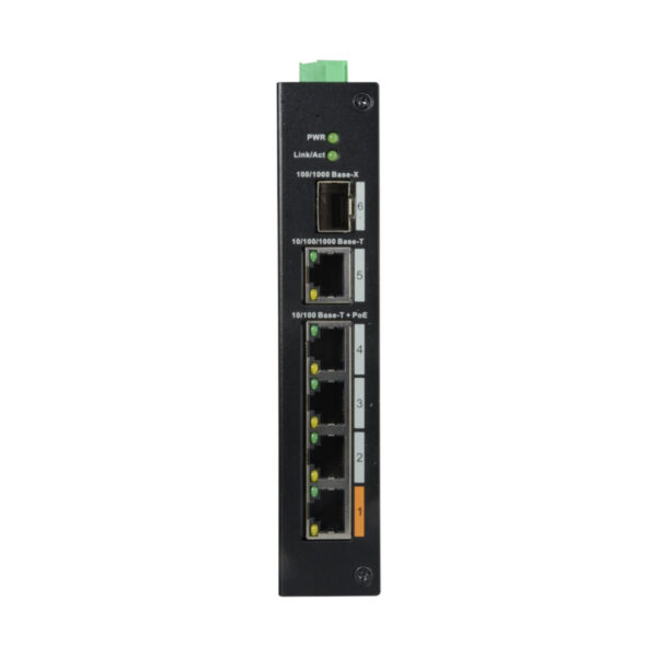 Switch PoE X-Security com 4 PoE RJ45+1 SFP de fibra+1 Uplink Gigabit - XS-SW0604HIPOE-F-60-DIN - Image 2