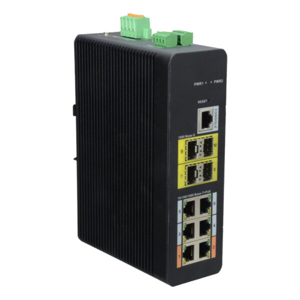 Switch HiPoE X-Security com 6 PoE RJ45+4 SFP Uplink+1 RS232+1 RS485 - XS-SW1006HIPOE-MFG-120-DIN - Image 3