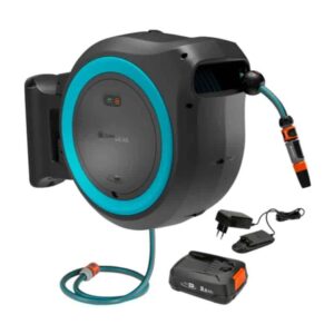 Porta-Mangueira de Parede a Bateria PowerRoll de 35 M XL Pronto a Usar