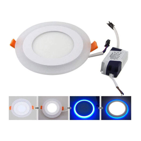 Painel LED Redondo Encastrar CRI>80 6500K+AZUL