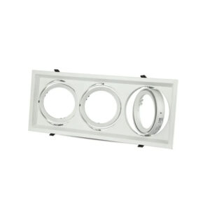 Aro 3xAR111 Basculante Quadrado Branco