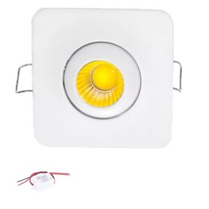 Spot LED 3W 3000/4000/6500K Basculante Quadrado | IP20 | CRI>80 com Transformador