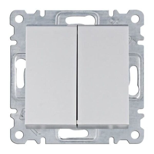 Lumina - Comutador de Escada Duplo - Branco/Prata Hager - Image 2