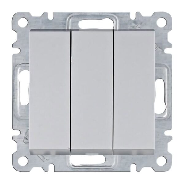Lumina - Interruptor Triplo - Branco/Prata Hager - Image 2