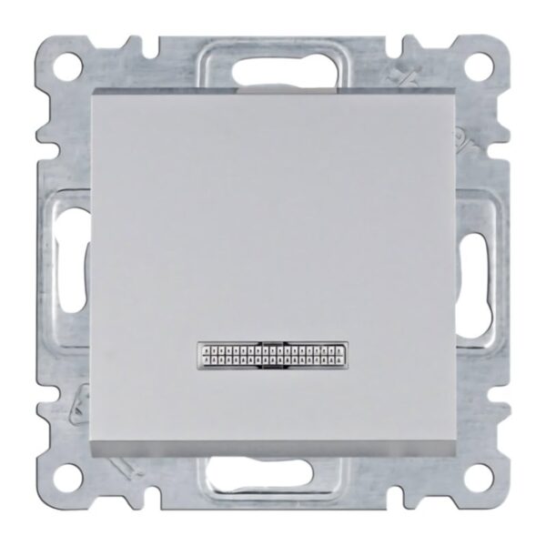 Lumina - Interruptor Simples C/Sinaliz - Branco/Prata Hager - Image 2