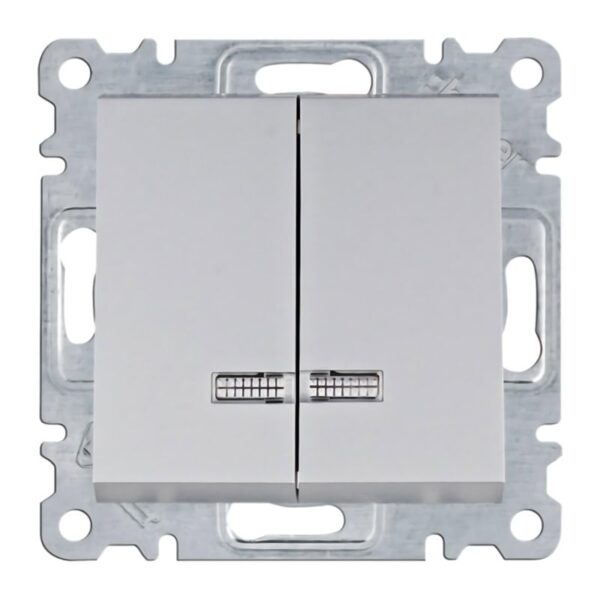 Lumina - Comutador Lustre C/Sinaliz - Branco/Prata Hager - Image 2