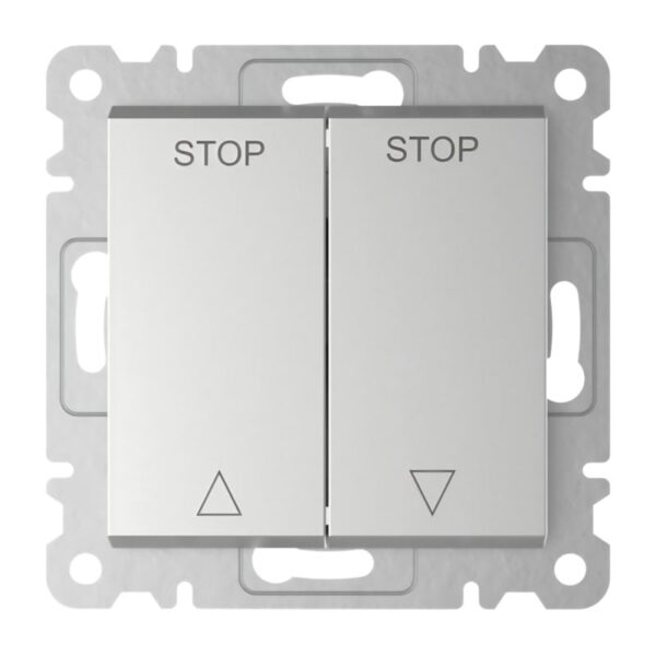 Lumina - Comutador Duplo p/ Estores - Branco/Prata Hager - Image 2