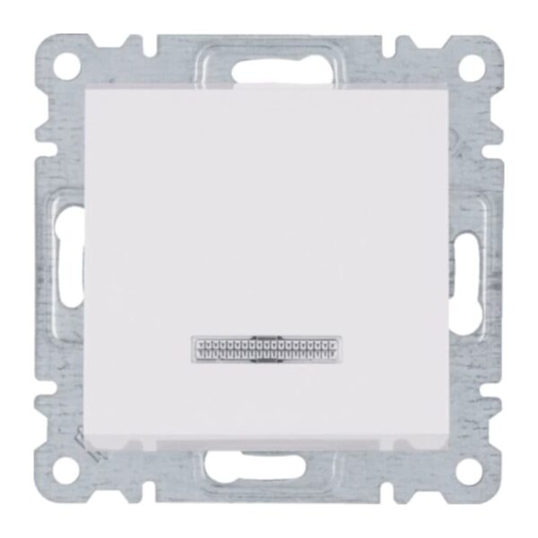 Lumina - Interrup. Simples 16A C/Sinaliz - Branco/Prata Hager
