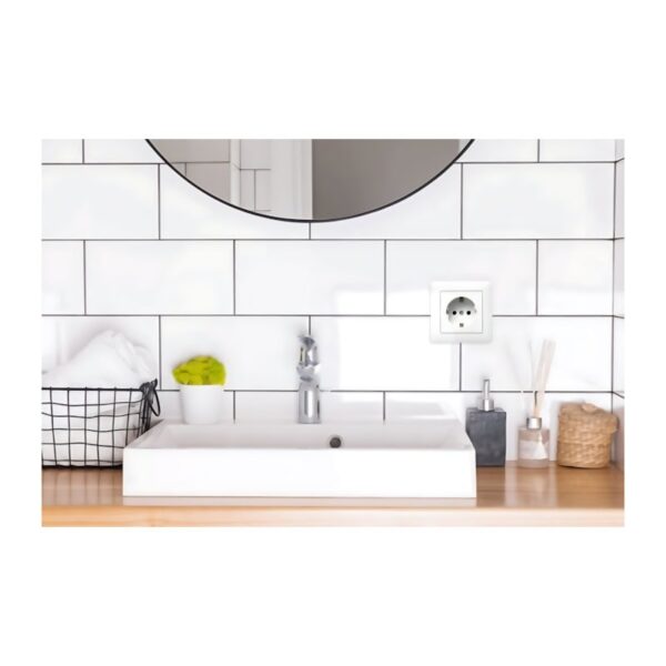 Lumina - Tomada Schuko C/Obtur. - Branco Hager - Image 4