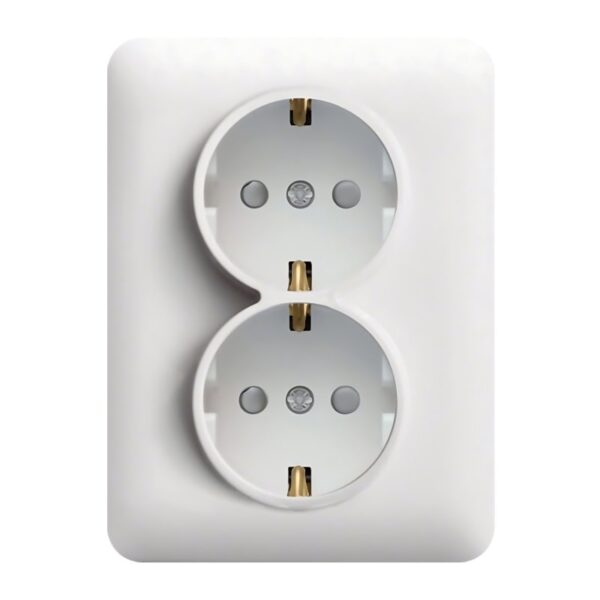 Lumina - Tomada 2x Schuko C/Obtur. - Branco Hager