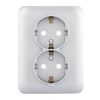 Lumina - Tomada 2x Schuko C/Obtur. - Branco/Prata Hager - Image 2