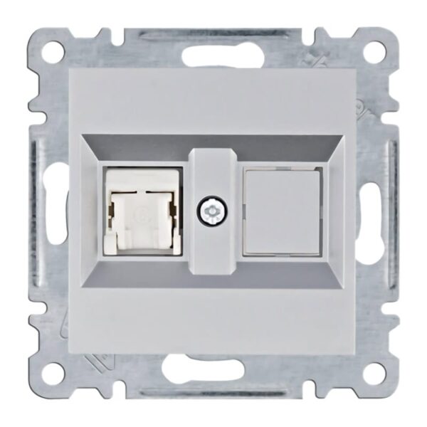 Lumina - RJ45 Cat.6 UTP Simples - Branco/Prata Hager - Image 2