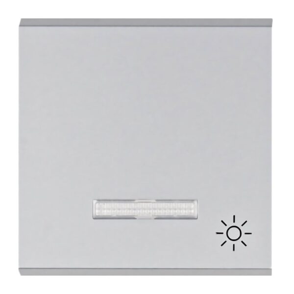 Lumina - Tecla C/Visor Símb. Luz - Branco/Prata Hager - Image 2