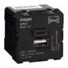 Gallery 2M Tomada USB A+C Carreg. 3A Hager