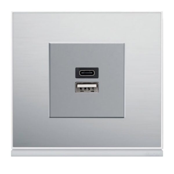 Gallery 2M Tomada USB A+C Carreg. 3A Hager - Image 3