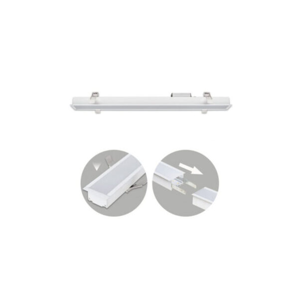 Linea Led Embutir Branco 60cms 20W 1600lm