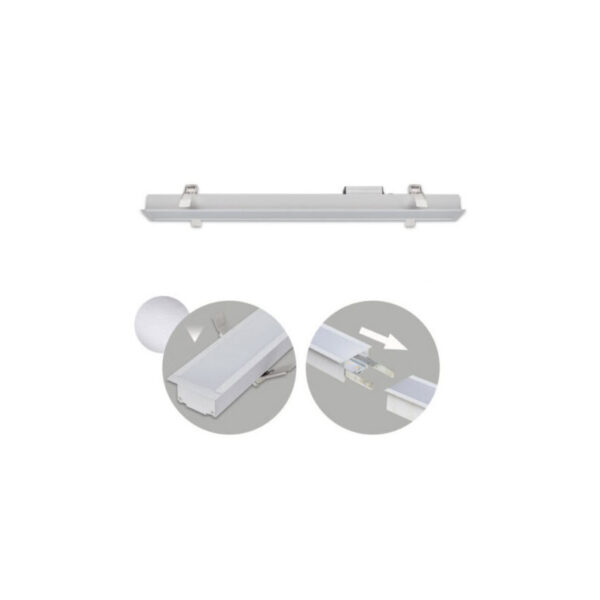 Linea Led Embutir Alumínio 120cms 40W 3200lm