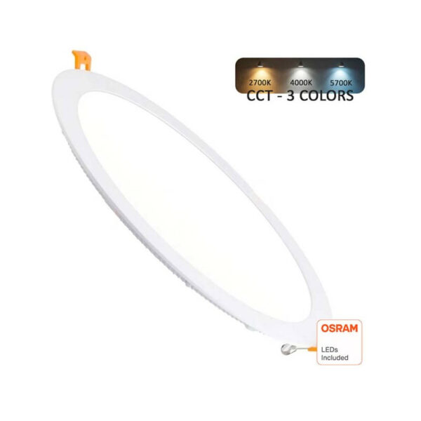 Painel Encastrar Redondo 30w 3CCT Chip Led OSRAM