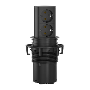 Tomada Elevator Pure Black 2x SCHUKO + 2m Cabo Bachmann - 928.0024