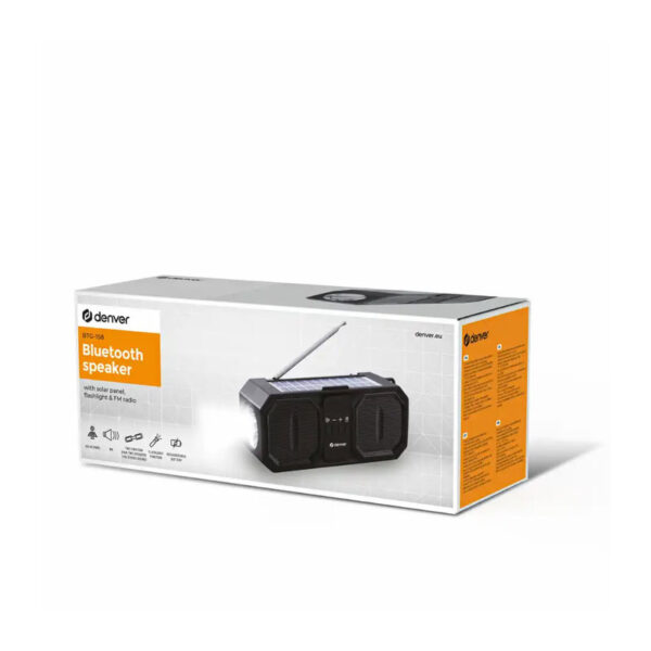 Colunas Rádio Portátil C/ Painel Solar/ Lanterna / Bluetooth DENVER - BTG-158 - Image 5