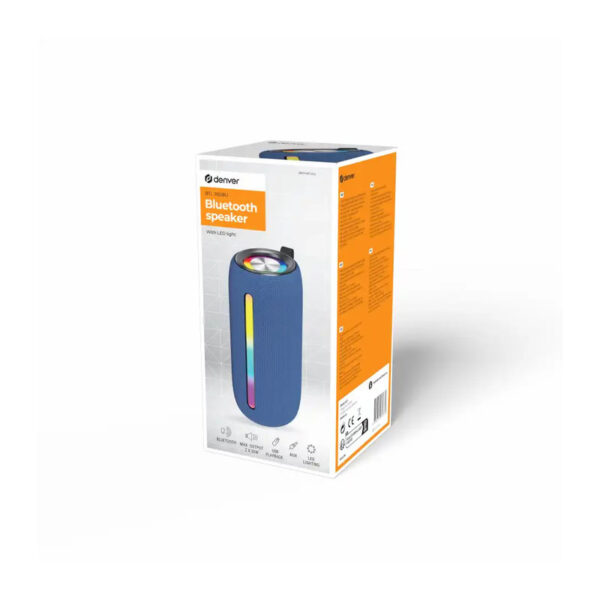 Coluna Bluetooth Portátil RGB TWS/BAT/SD/MP3/USB DENVER - BTL-360BU - Image 4
