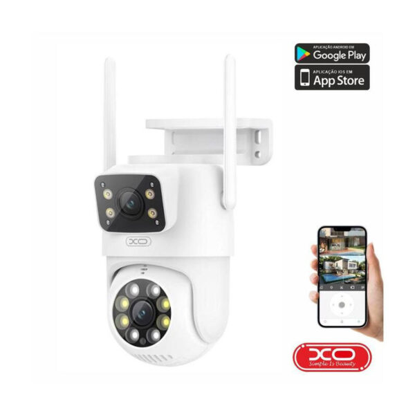 Câmara Vigilância IP Dupla 1080p 4MP WiFi XO - CR06