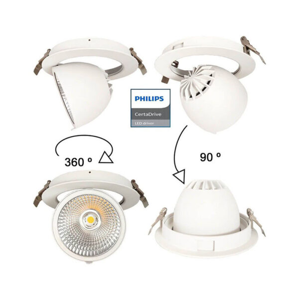 Downlight COB Led Embutir (Nose) 30W 3CCT 100lm/w Drive PHILIPS - Image 3