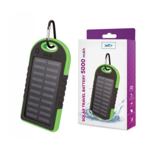 Powerbank 5000mAh Verde C/ Painel Solar E 2 USB