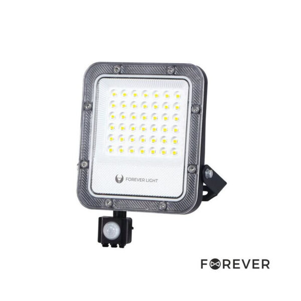 Foco LED 30W C/ Sensor 230V 6500K 4500lm IP65 Preto FOREVER