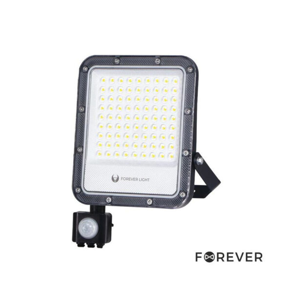Foco LED 50W C/ Sensor 230V 6500K 7500lm IP65 Preto FOREVER