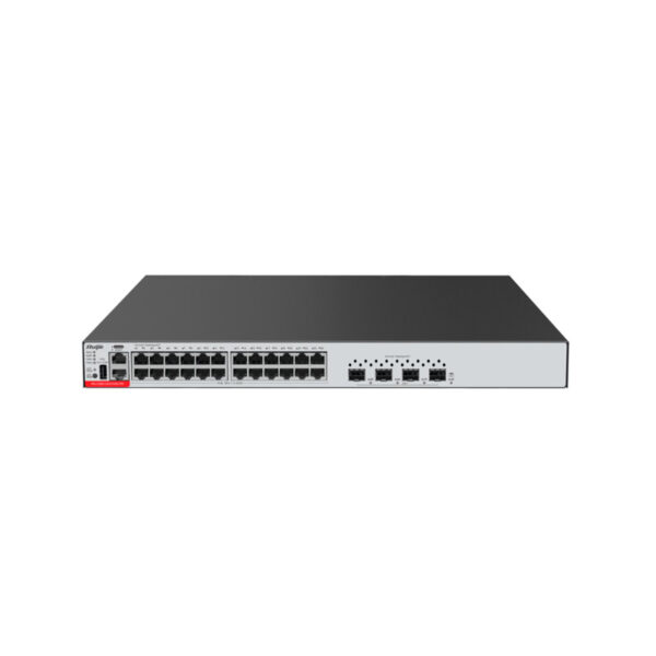 Ruijie Switch Cloud Gerenciável L3 com 24 PoE RJ45+4 SFP+ +1 MGMT+1 Consola+1 USB - RG-CS83-24GT4XS-PD