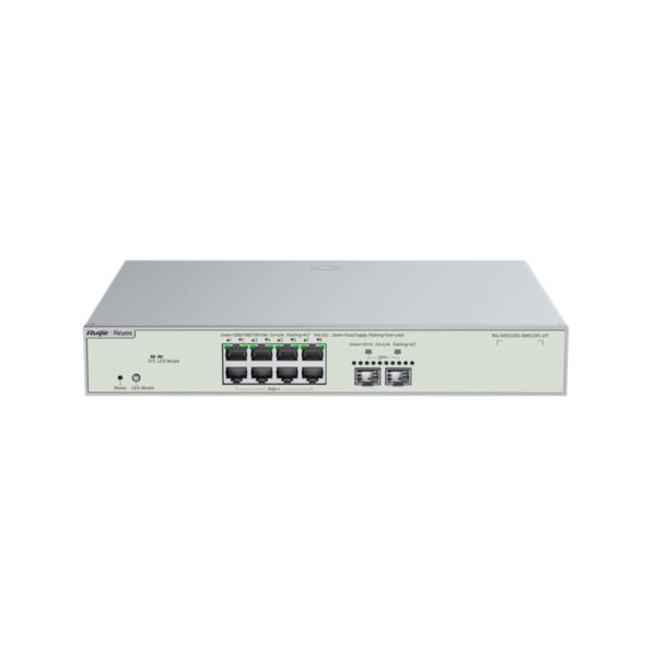Reyee Switch Cloud Gerenciável L3 com 8 PoE RJ45+2 SFP+ - RG-NBS5300-8MG2XS-UP